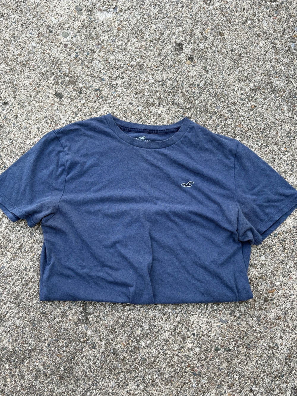 Hollister Navy Short Sleeve Logo Tee